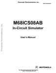 M68ICS08AB In-Circuit Simulator User`s Manual