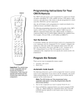 Programming Instructions For Your Crk76 Remote