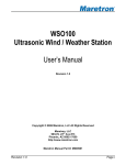 WSO100 Ultrasonic Wind / Weather Station User`s Manual