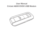 User Manual Cricket A600 EVDO USB Modem
