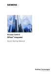 Access Control SiPass integrated Quick Startup Manual