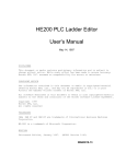 HE200 PLC Ladder Editor User`s Manual