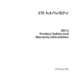 ZTE Maven Z812 Product Safety and Warranty Information