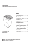 User`s Manual Fully Automatic Washing Machine