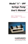 Model 11 VPF Syringe Pump User`s Manual