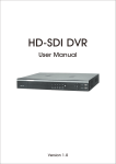 HD SDI DVR User Manual - CCS Security the leading Megapixel