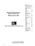 Specialty Printing Solutions Spare Parts Price List Effective April 6