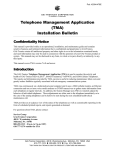 Telephone Management Application (TMA) Installation Bulletin