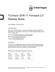 TruVision DVR 11 Firmware 2.0 Release Notes