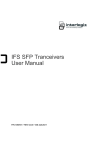 IFS SFP Tranceivers User Manual - Surveillance