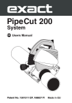 Exact PipeCut 200 System Users manual
