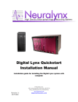 Digital Lynx Quickstart Installation Manual