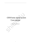 GSM home alarm system User manual