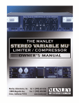 Manley Stereo Variable Mu ® Limiter Compressor 3/2004