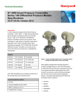 ST 3000 Smart Pressure Transmitter Series 100 Differential