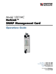 Model 1001MC NetLink™ SNMP Management Card Operations Guide