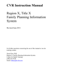 CVR Instruction Manual Region X, Title X Family Planning