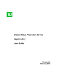 Cheque Fraud Protection Service Negative Pay User Guide