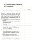 IT – Application Controls Questionnaire