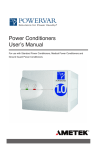 Power Conditioners User`s Manual