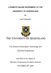 A Remote Online Experiment at the University of Queensland