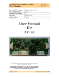 User Manual for AV141 - Advanced Vision Technology