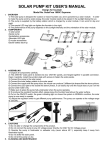 SOLAR PUMP KIT MANUAL