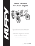 Owner`s Manual for Cruiser Bicycles