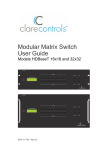 16x16 and 32x32 Modular Matrix Switcher User