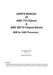 USER`S MANUAL Of AMD 770 Chipset & AMD SB710 Chipset Based