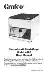 Hematocrit Centrifuge Model 410E User Manual