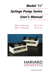 Model 11 Syringe Pump Series User`s Manual