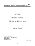 AVT-718 Multiple Interface RS-232 or RS-422 Unit