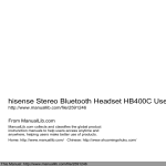 hisense Stereo Bluetooth Headset HB400C User Guide