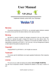 User Manual VP-25A1