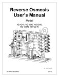 Reverse Osmosis User`s Manual