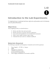 Introduction to the Lab Experiments (Mechatronics