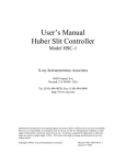 User`s Manual Huber Slit Controller