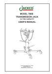 TRANSMISSION JACK USER`S MANUAL MODEL 766B