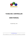 TC405/851 Controller User`s Manual
