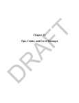 Chapter 21 DRAFT: Tips Tricks & Error Messages