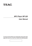 MP3 Player MP-350 User Manual