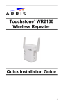 Touchstone WR2100 Wireless Repeater Quick Installation Guide