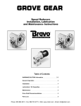 Grove Gear Aluminum Speed Reducers User`s Manual