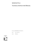 Importer Plus Technical Instruction Manual