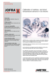 Calibration of sanitary- and short temperature sensors in dry