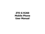 ZTE-G R260 Mobile Phone User Manual