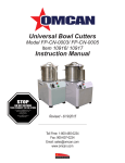 Universal Bowl Cutters Instruction Manual