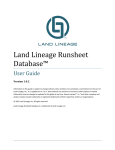 Land Lineage Runsheet Database User Guide