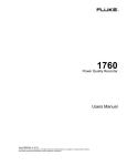 Fluke 1760 Power Quality Monitor - User`s Manual